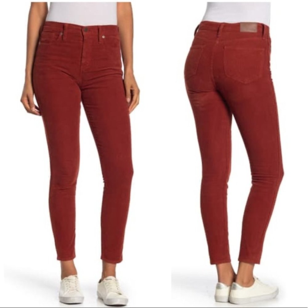 Madewell 10" High Rise Skinny Corduroy Jeans Women Size 27 Fall Winter